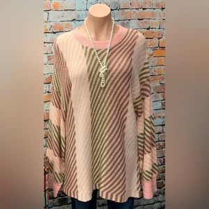 Sweater Stripped Pink & Brown